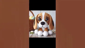 Бигль крючком, вязаная собака, идеи, нейросеть #анна_енина #вязание #крючком #нейросеть #amigurumi