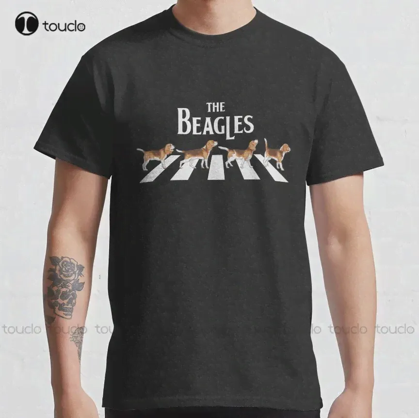 The Beagles-собаки «Бигль» On Crosswalk Classic SHIRT Custom Aldult Teen унисекс цифровая печать футболки под заказ Gift Xs-5Xl (art.: 3920c0c031d02)-0