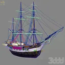 Парусник Бигль - Транспорт - 3D модель