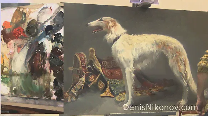 Как рисовать собаку. Русская псовая борзая. Урок живописи маслом.