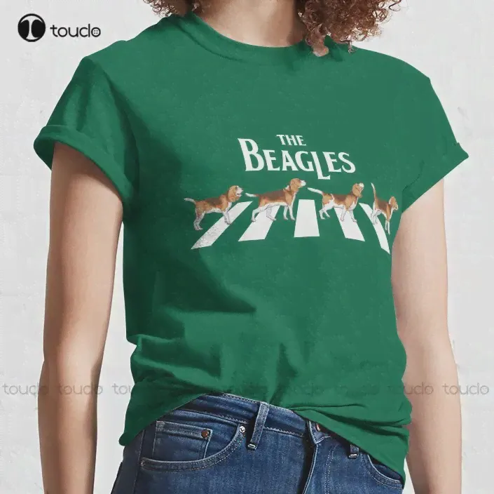 The Beagles-собаки «Бигль» On Crosswalk Classic SHIRT Custom Aldult Teen унисекс цифровая печать футболки под заказ Gift Xs-5Xl (art.: 3920c0c031d02)-1